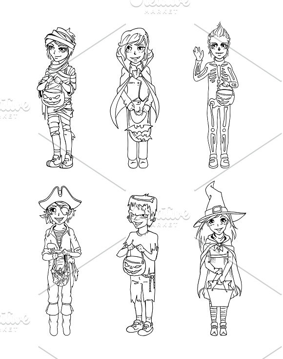 Halloween costumes in Illustrations - product preview 1