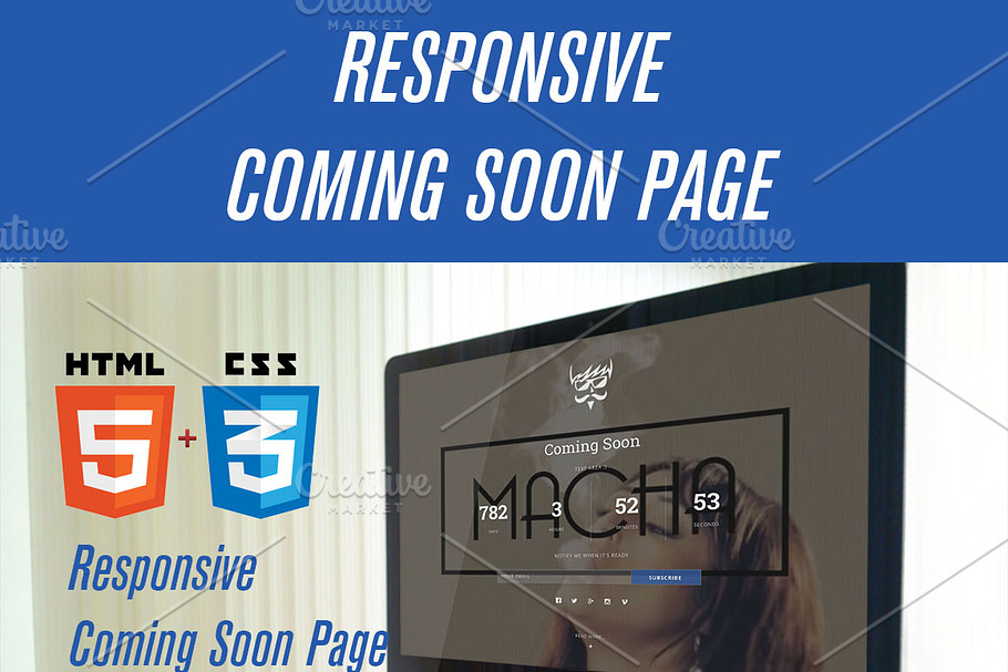 Responsive Coming Soon Page HTML/CSS