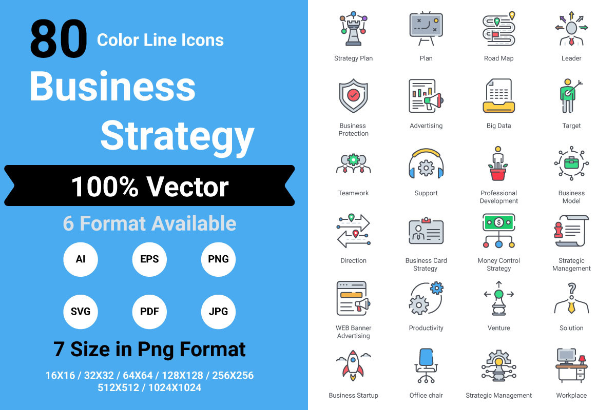 Business Strategy in Business Icons - product preview 8