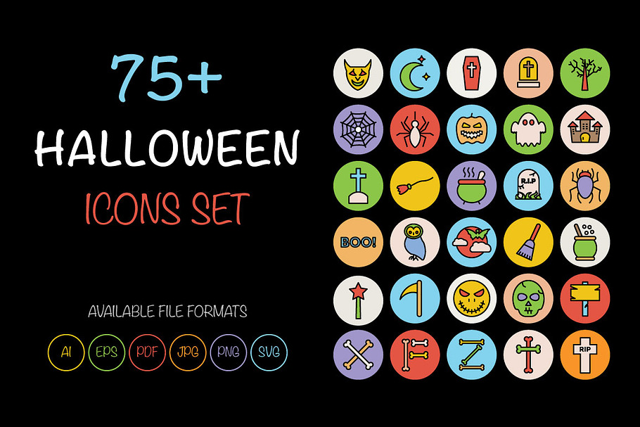 75+ Halloween Icons Set in Graphics - product preview 8