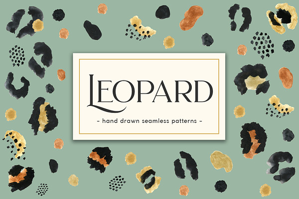 Leopard. Hand Drawn Seamless Pattern