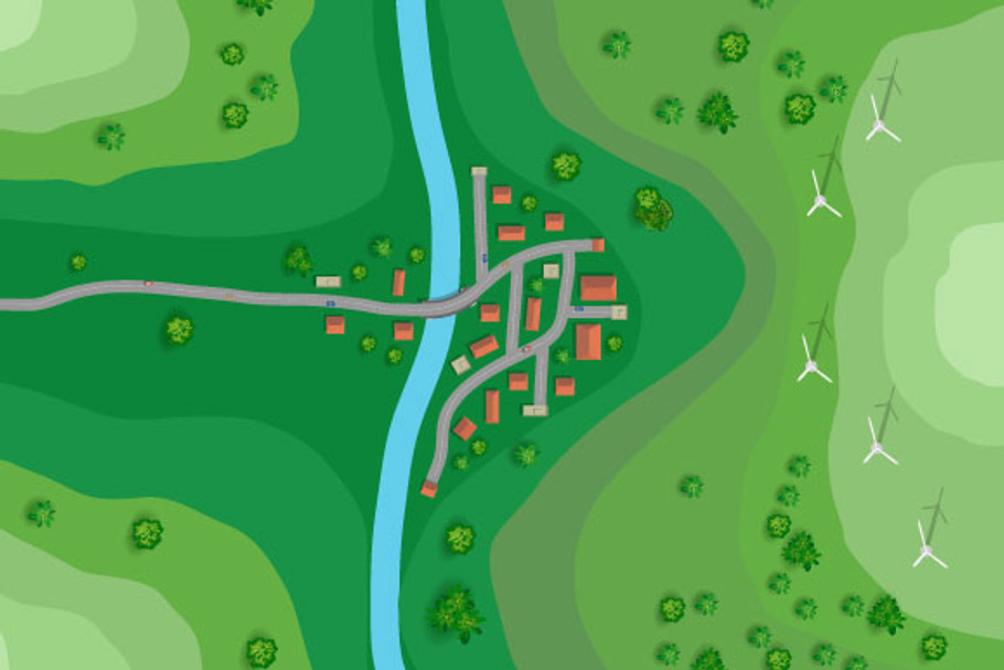 Map of a top view in Illustrations - product preview 8