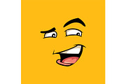 Funny avatar, cunning emoji flat