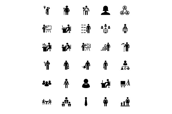100 Working Human Icons in Graphics - product preview 1