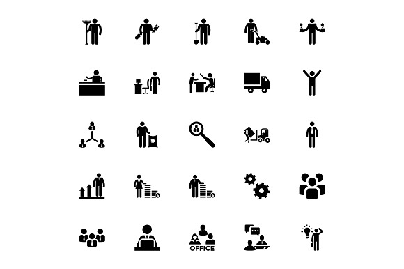 100 Working Human Icons in Graphics - product preview 3