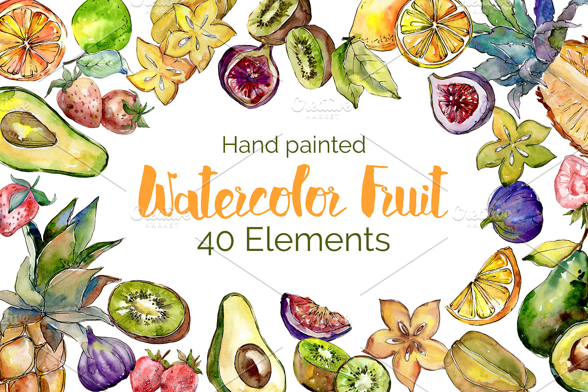 Fruit buffet buffet watercolor png in Illustrations - product preview 8