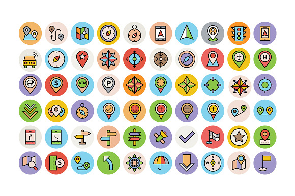 75+ Maps and Navigation Icons Set in Graphics - product preview 1