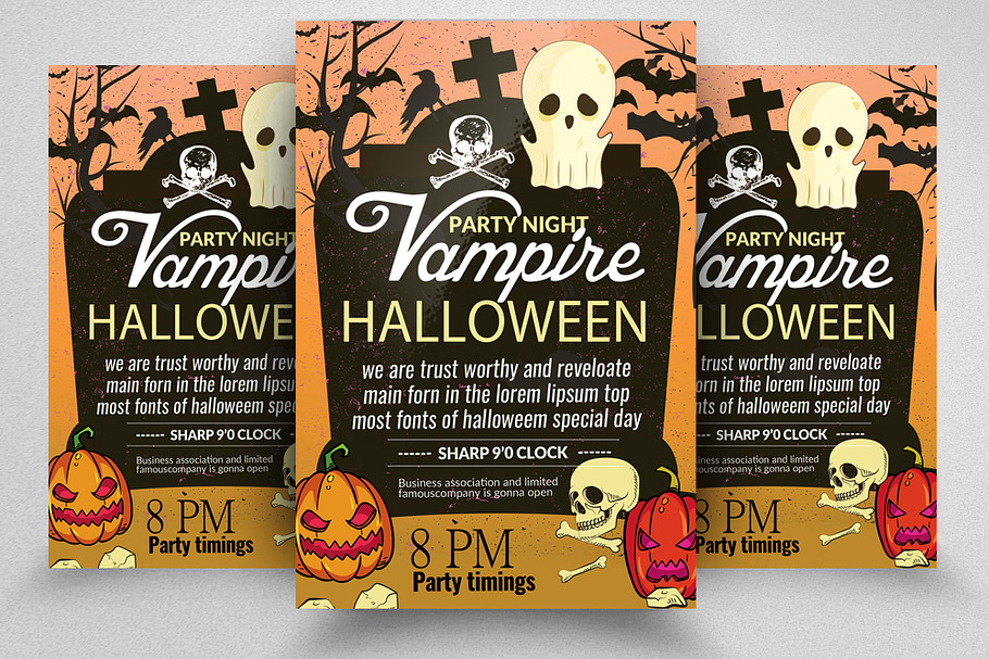Vampire Halloween Party Flyer