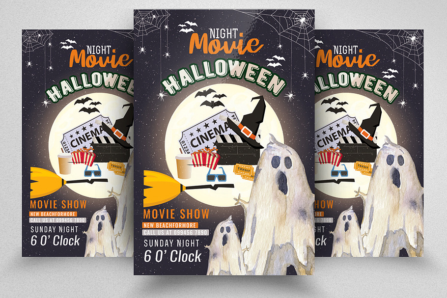 Halloween Horror Movie Night Flyer