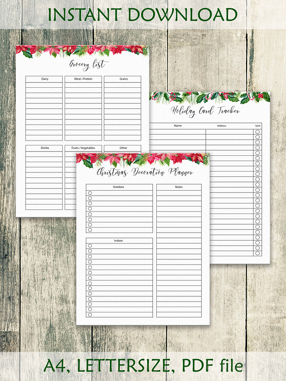 Christmas planner Letter size PDF in Stationery Templates - product preview 1