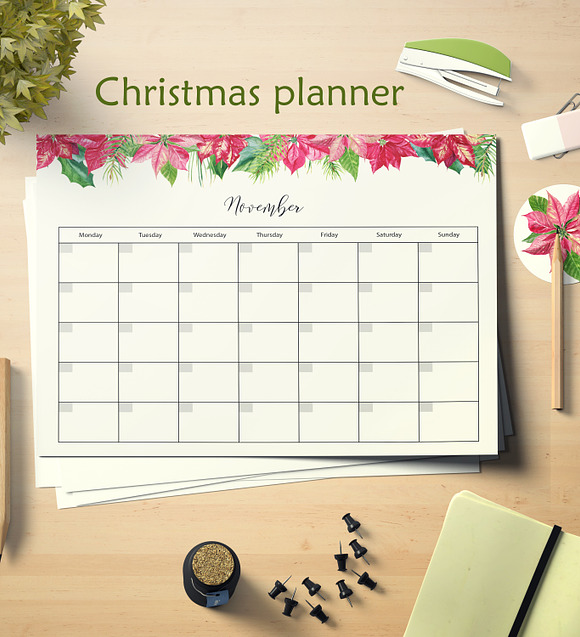 Christmas planner Letter size PDF in Stationery Templates - product preview 2
