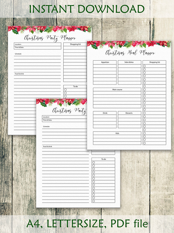 Christmas planner Letter size PDF in Stationery Templates - product preview 3