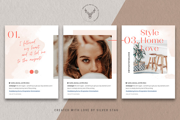 #InstaGrid 9 Watercolor Canva Puzzle in Instagram Templates - product preview 10