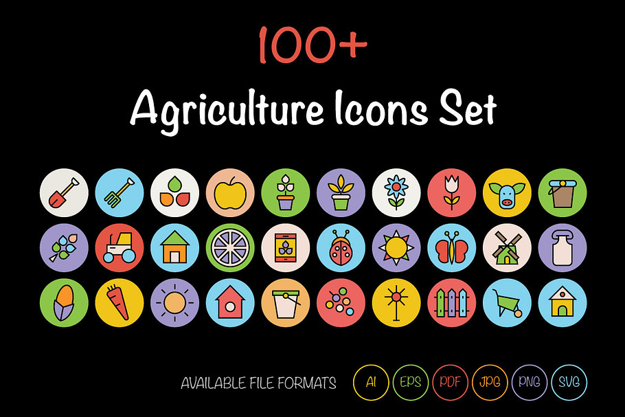 100+ Agriculture Icons Set