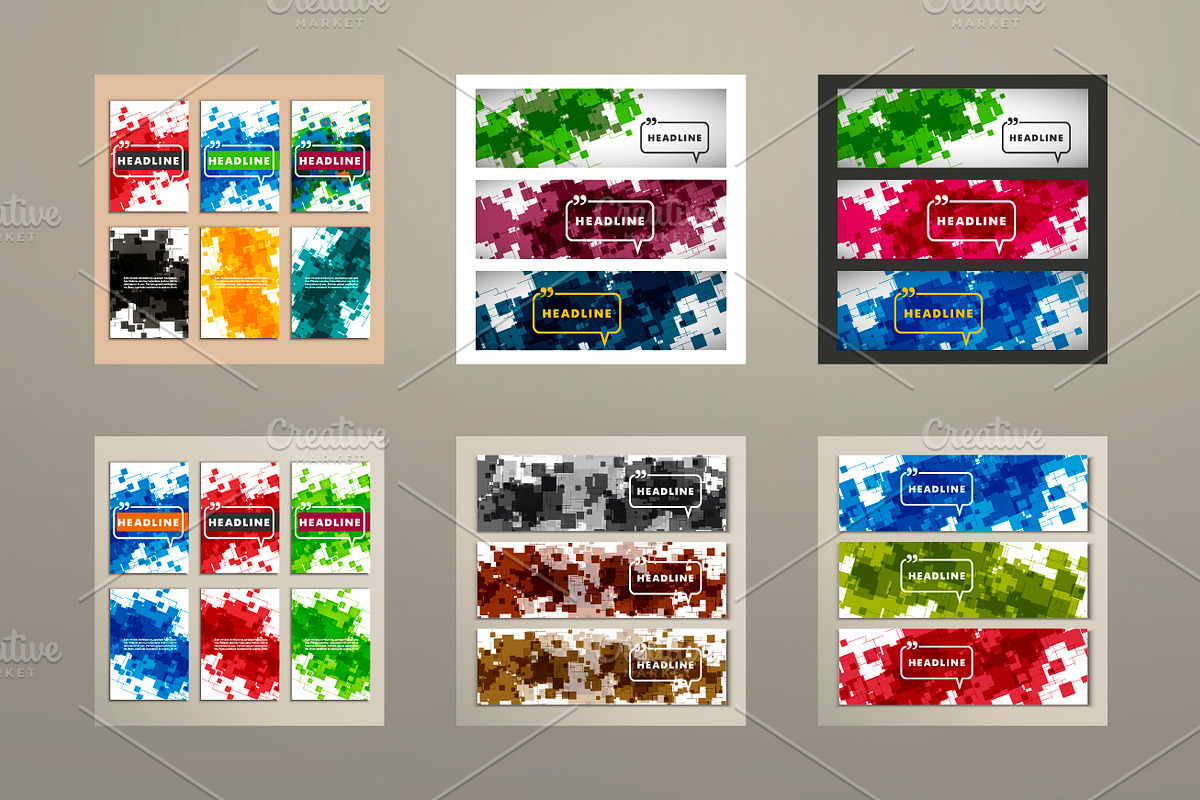 Set abstract colored squares in Textures - product preview 8