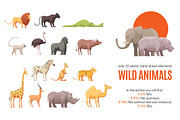 Wild Animals Cartoon Set