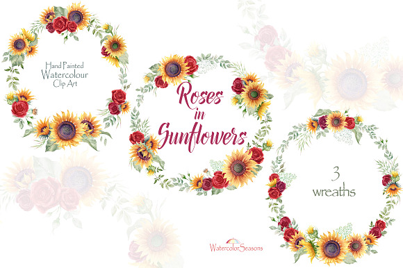 Roses in Sunflowers Collection in Illustrations - product preview 3