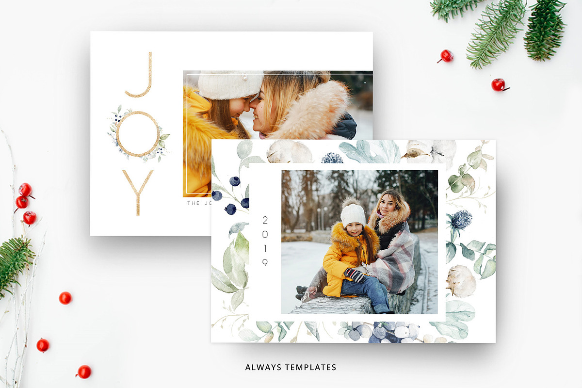 Christmas Card Template CC080 in Card Templates - product preview 8