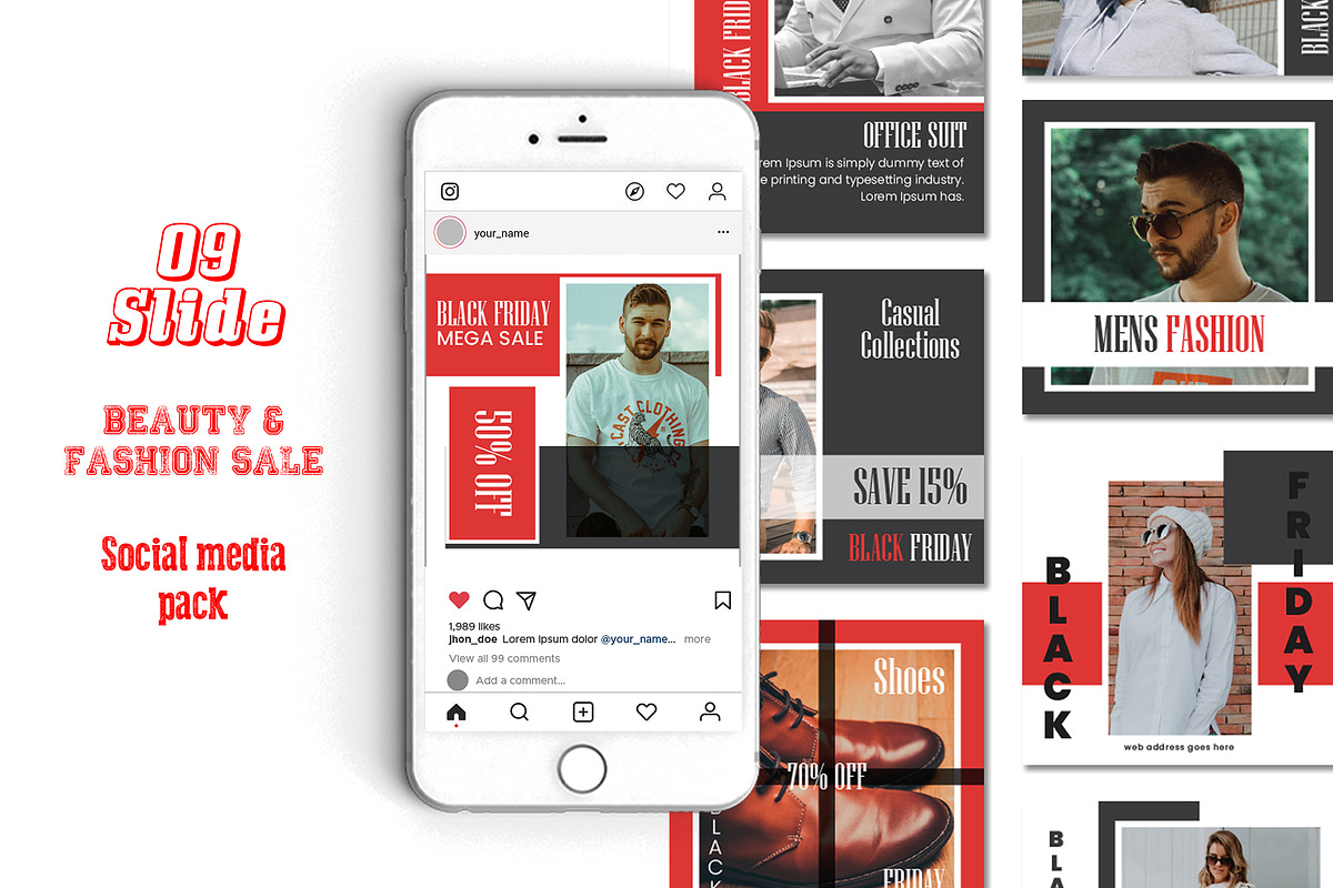 BLACK FRIDAY SOCIAL MEDIA PACK in Instagram Templates - product preview 8