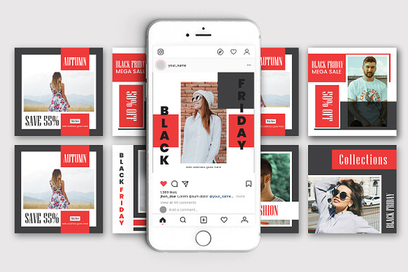 BLACK FRIDAY SOCIAL MEDIA PACK in Instagram Templates - product preview 1