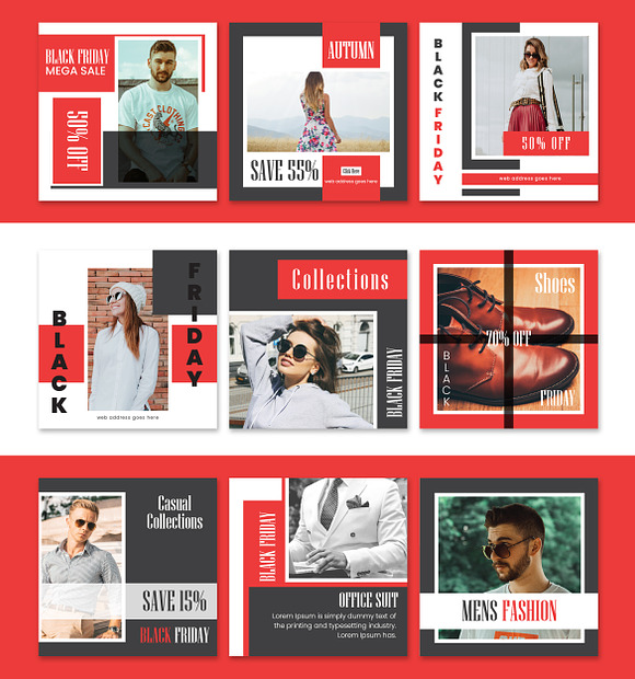 BLACK FRIDAY SOCIAL MEDIA PACK in Instagram Templates - product preview 3