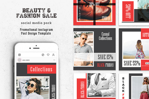 BLACK FRIDAY SOCIAL MEDIA PACK in Instagram Templates - product preview 5