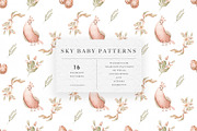 Watercolor Sky Baby Patterns