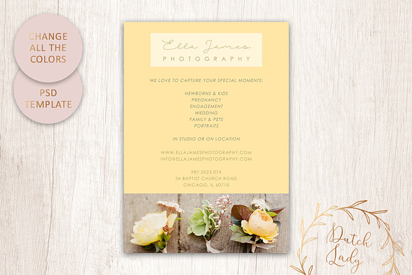 PSD Photo Portfolio Card Template #5 in Postcard Templates - product preview 3