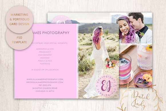 PSD Photo Portfolio Card Template #6 in Postcard Templates - product preview 1