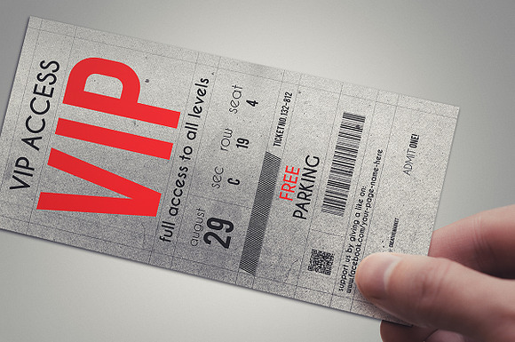 Stylish VIP PASS template in Card Templates - product preview 1