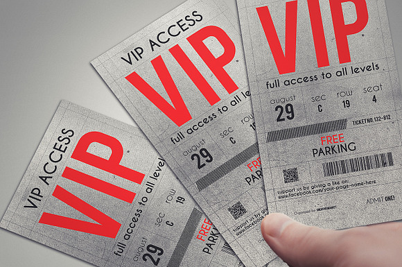 Stylish VIP PASS template in Card Templates - product preview 2
