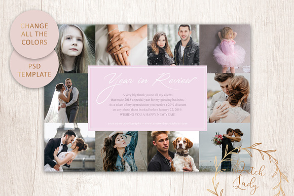 PSD Year In Review Card Template #5 in Card Templates - product preview 3