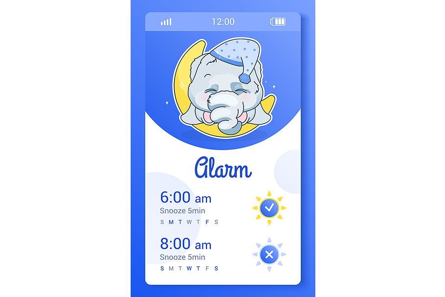 Alarm smartphone interface template in App Templates - product preview 8