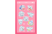 Cute baby elephant stickers pack