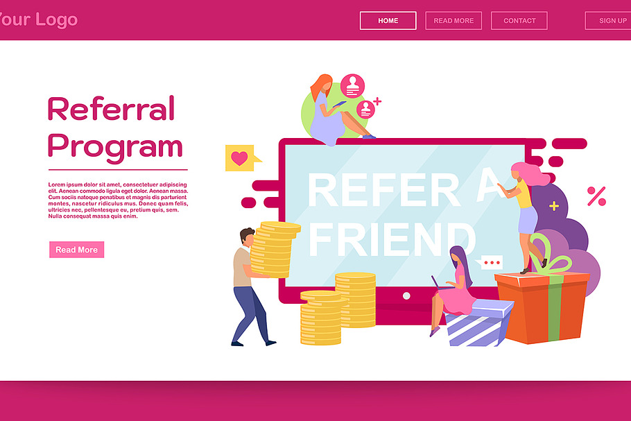 Referral program landing page in Landing Page Templates - product preview 8