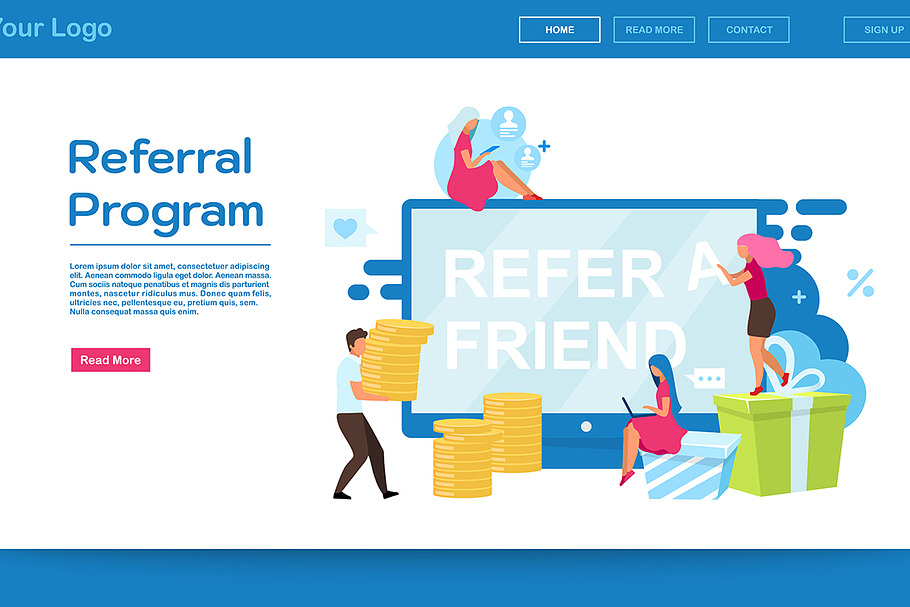 Referral program landing page in Landing Page Templates - product preview 8