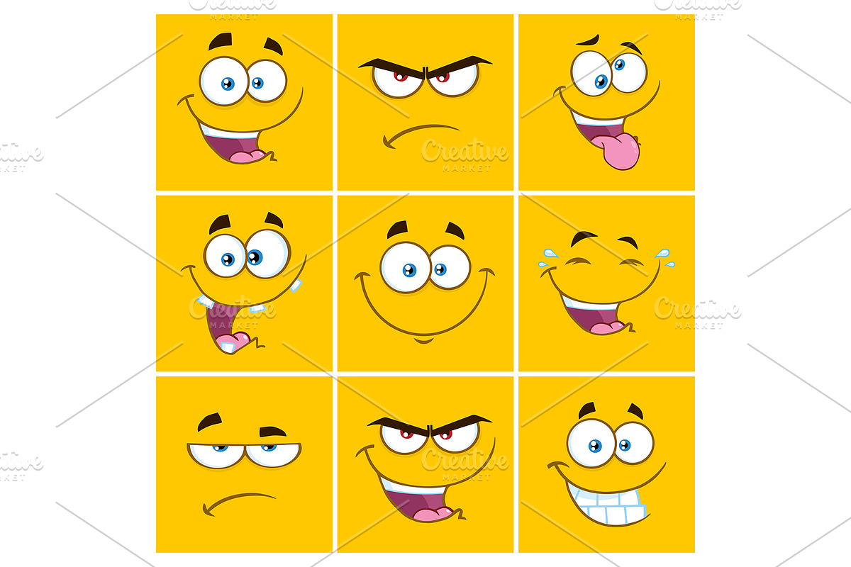 Yellow Face With Expression in Illustrations - product preview 8
