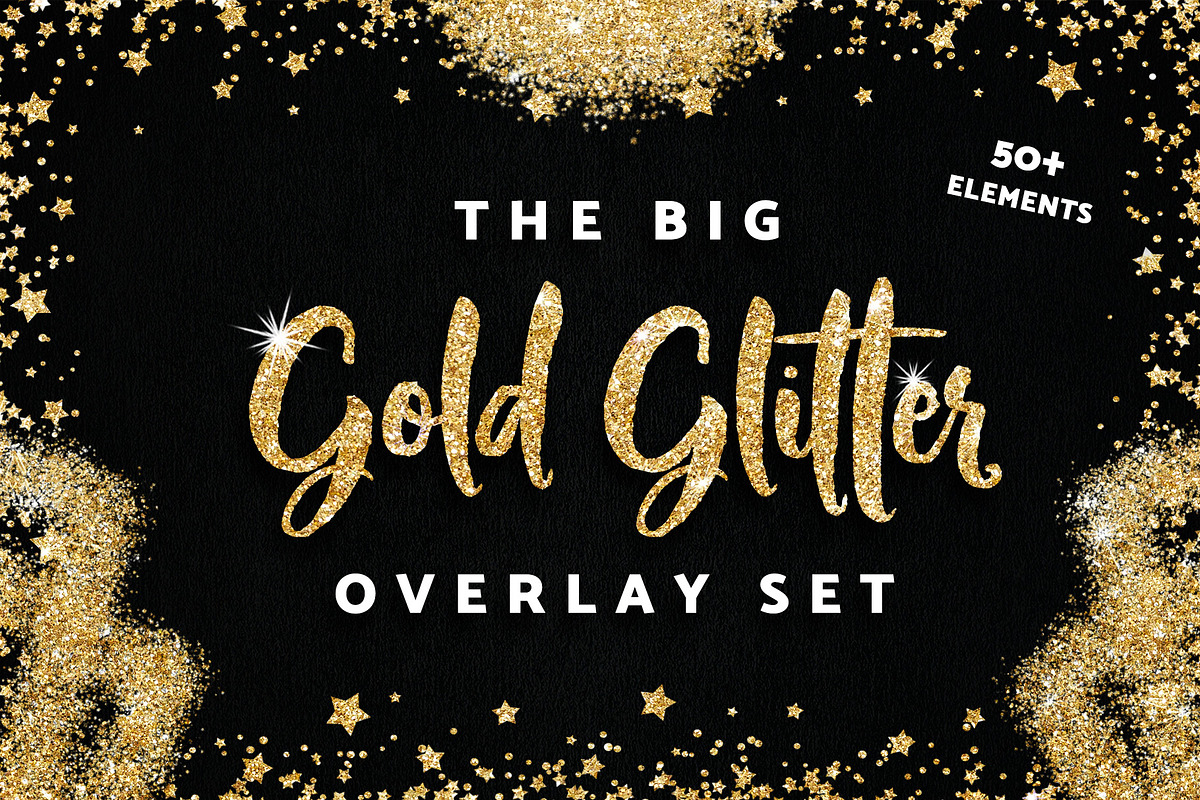 Gold Glitter Overlay Frames Borders in Textures - product preview 8
