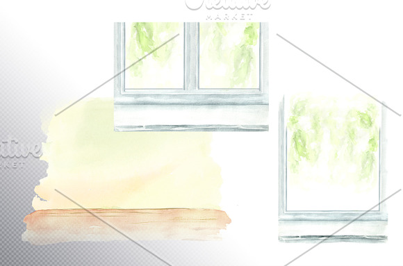 Indoor plants. Watercolor collection in Illustrations - product preview 7
