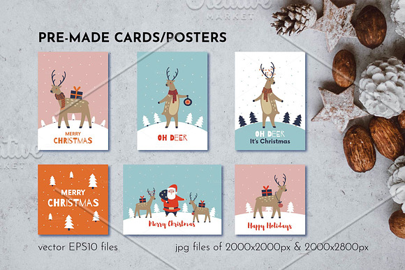 Christmas Reindeer Deer Collection in Graphics - product preview 1