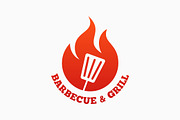 Barbecue and grill logo. BBQ fire.
