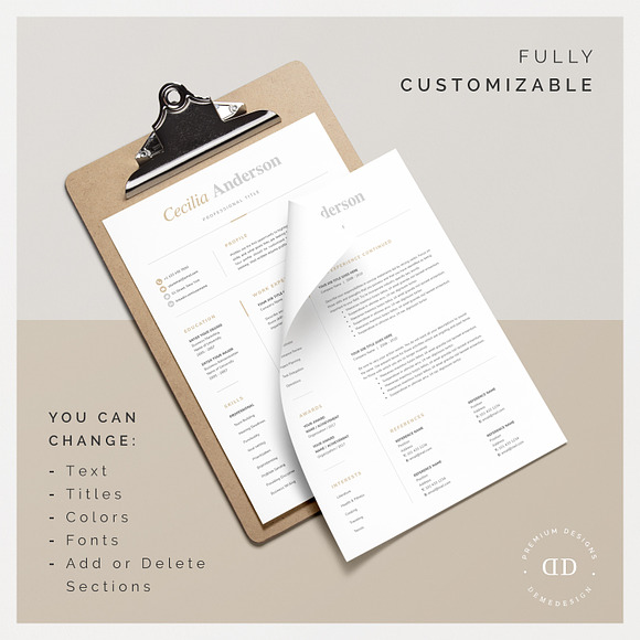Modern 2 Page Resume Template in Resume Templates - product preview 3