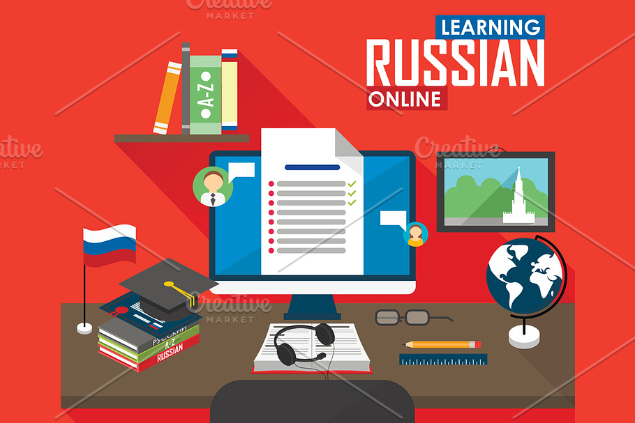 E-learning Russian language. in Illustrations - product preview 8