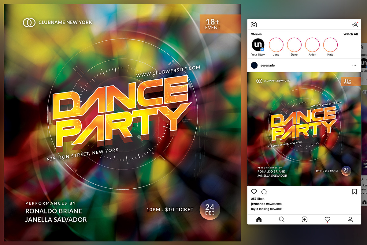 Dance Party Flyer in Flyer Templates - product preview 8