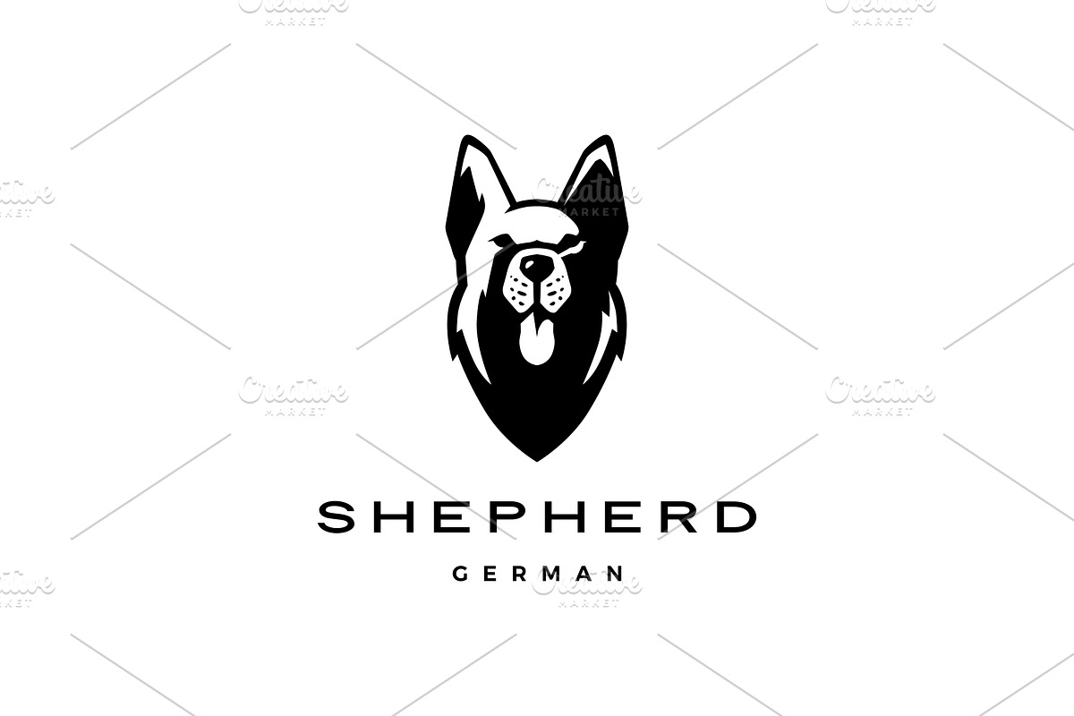 german shepherd head dog logo vector in Logo Templates - product preview 8