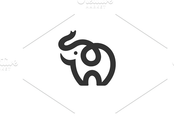 baby little elephant cub logo vector
