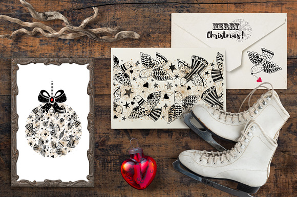 Christmas doves. in Illustrations - product preview 1