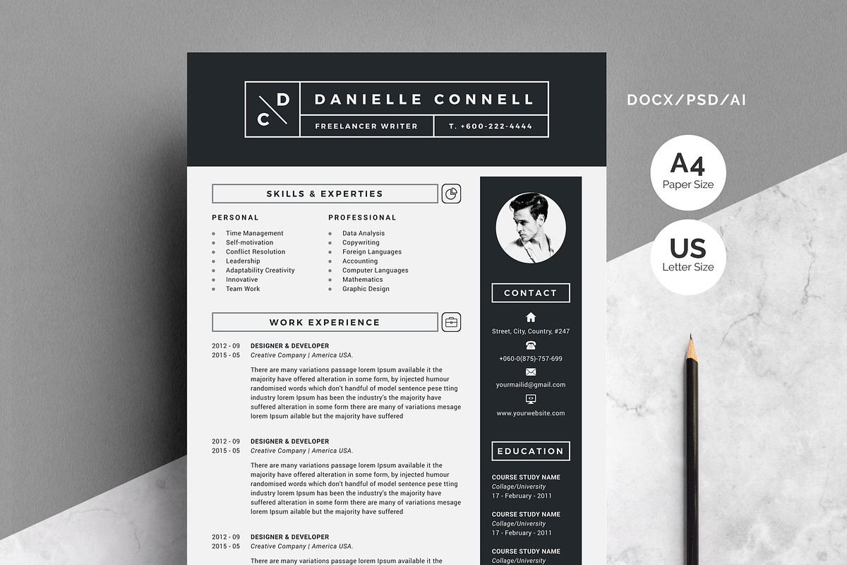 Resume Template | Word Cv in Resume Templates - product preview 8