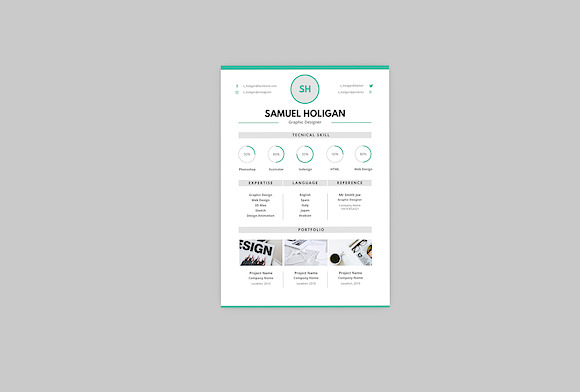 Samuel Graphic Resume Designer in Resume Templates - product preview 3