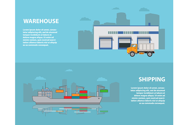Cargo ship and warehouse